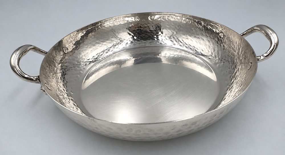 Vintage Christian Dior Silverplate Hammered Serving Bowl Brazier Pan Italy Luxur